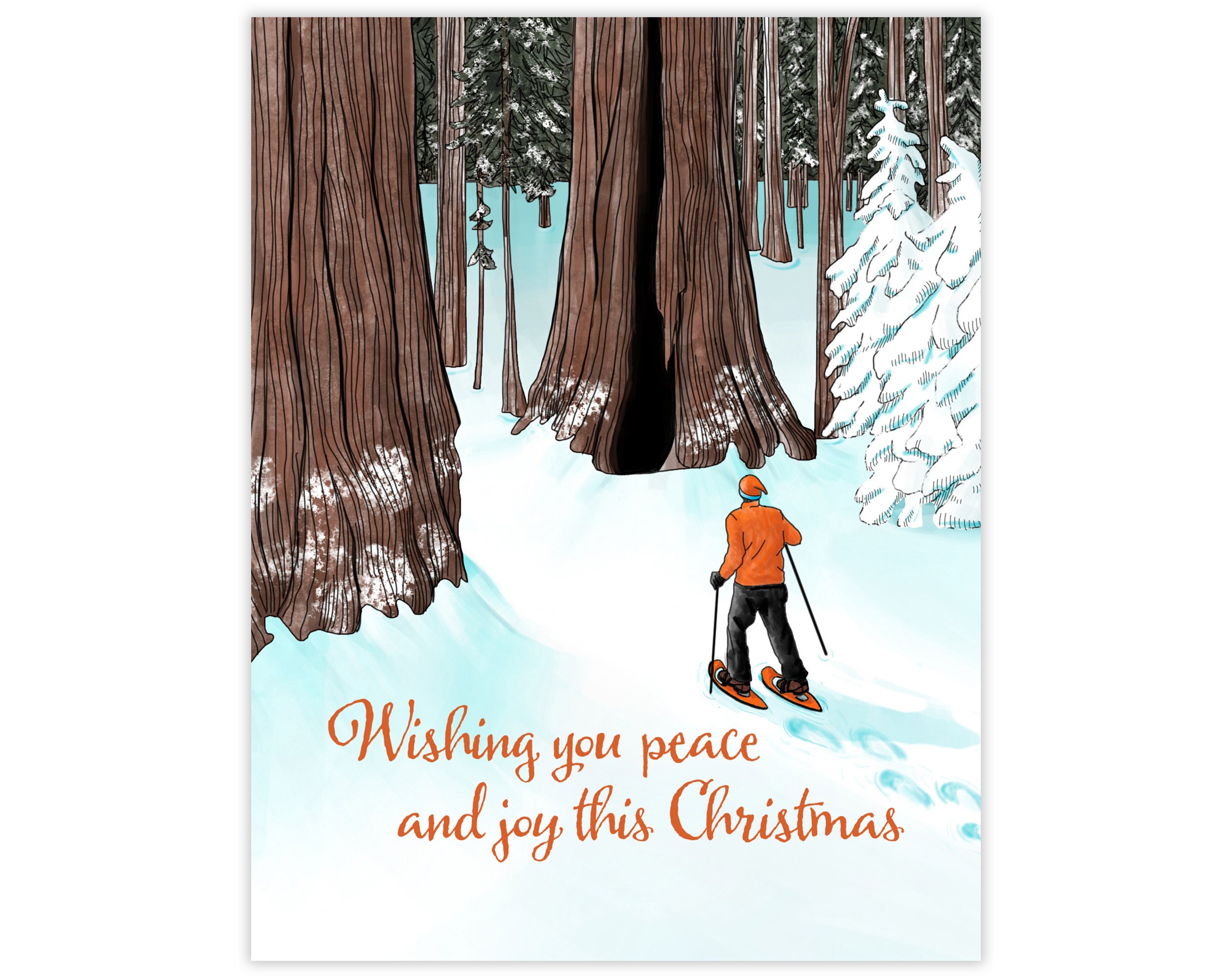 Snowshoe Christmas Card Etsy