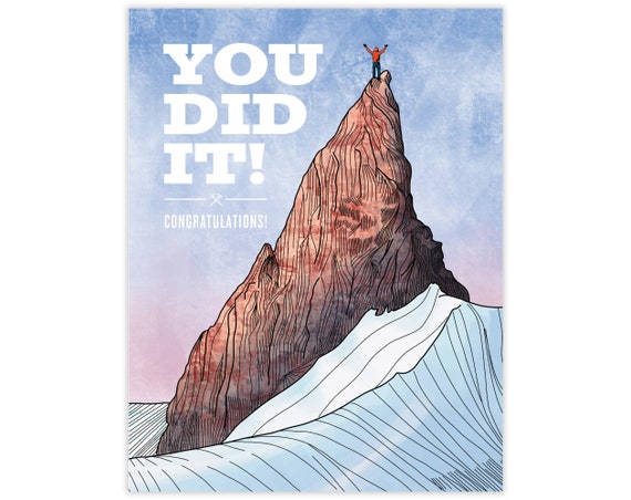 Mountain Climb “You Did It”Celebration Card Mountain Climb “You Did It”Celebration Card