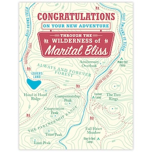 Marital Bliss Map Wedding Card