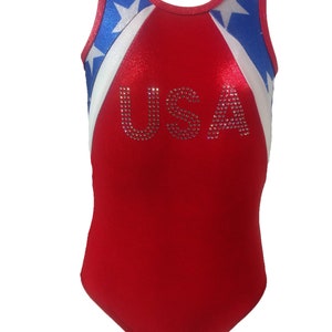Body da ginnastica patriottico rosso