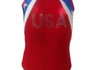 Red Patriotic Gymnastics leotard