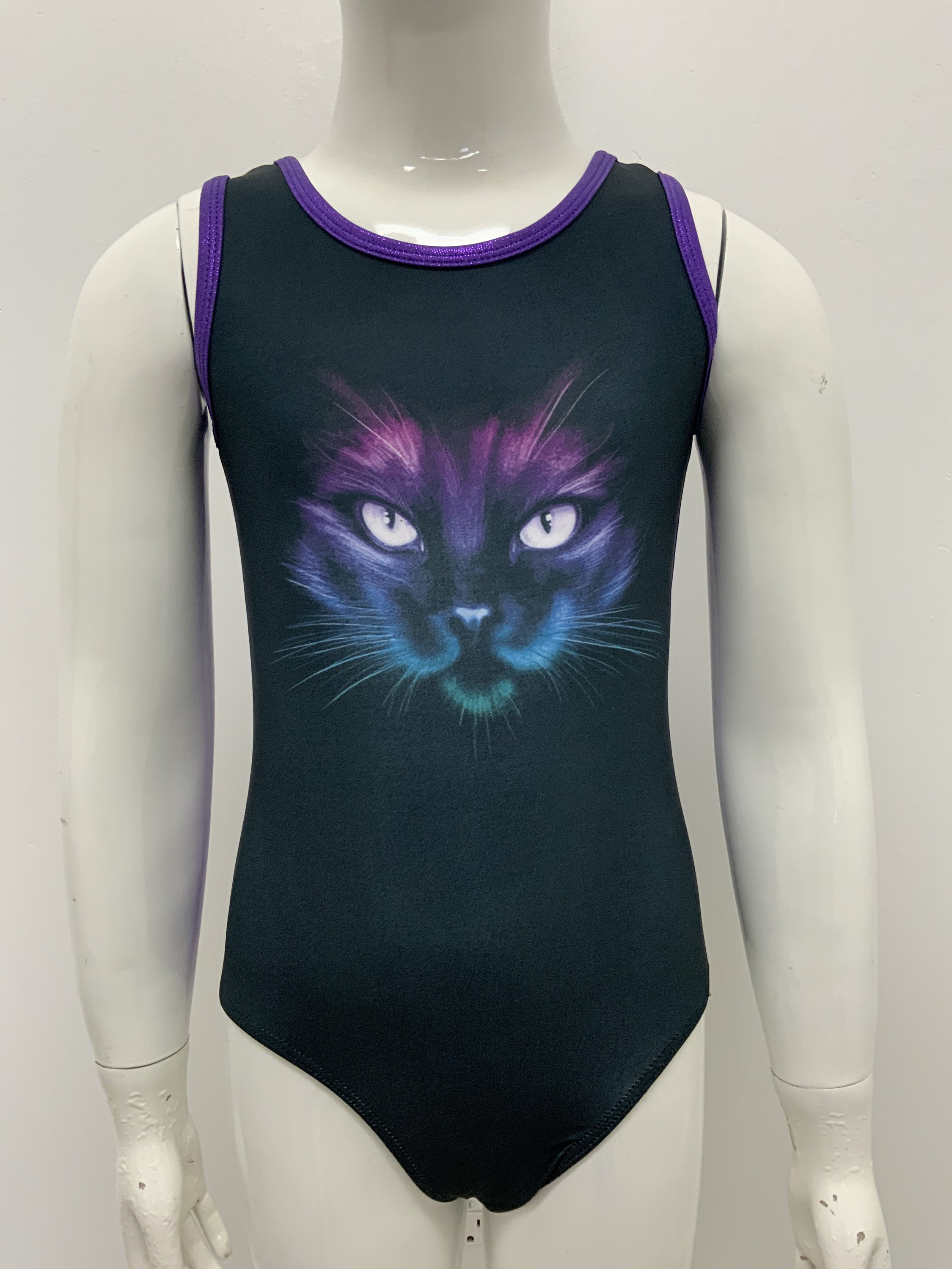 Black Cat Gymnastics/dance Leotard for Girls - Etsy Finland