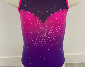 Straberry Flurry Ombre Gymnastics leotards for girls and youth