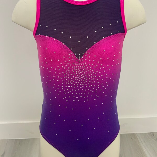 Straberry Flurry Ombre Gymnastics leotards for girls and youth