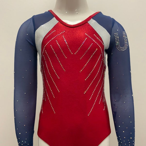 Team USA long sleeve gymnastics leotard