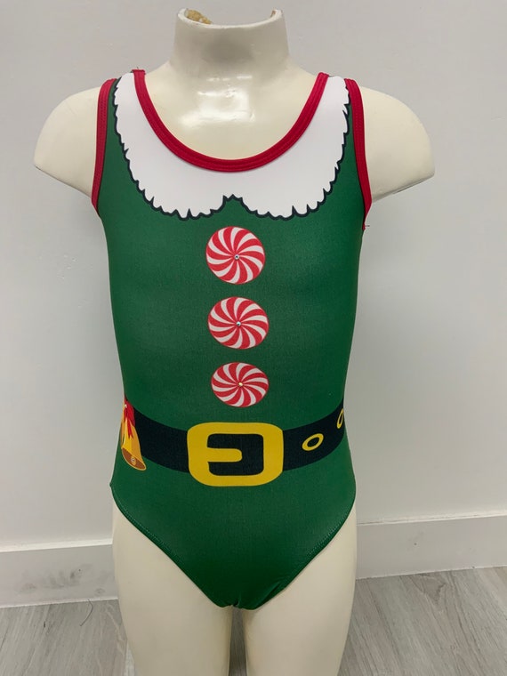 Justaucorps De Danse Fille Noël - Sans Manches, à Paillettes Et Rayures - Pour Spectacle, Ballet, Fêtes
