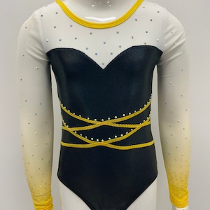 Golden Girl long sleeve gymnastics leotard for girls