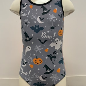 Spooky Halloween gymnastics leotard for girls
