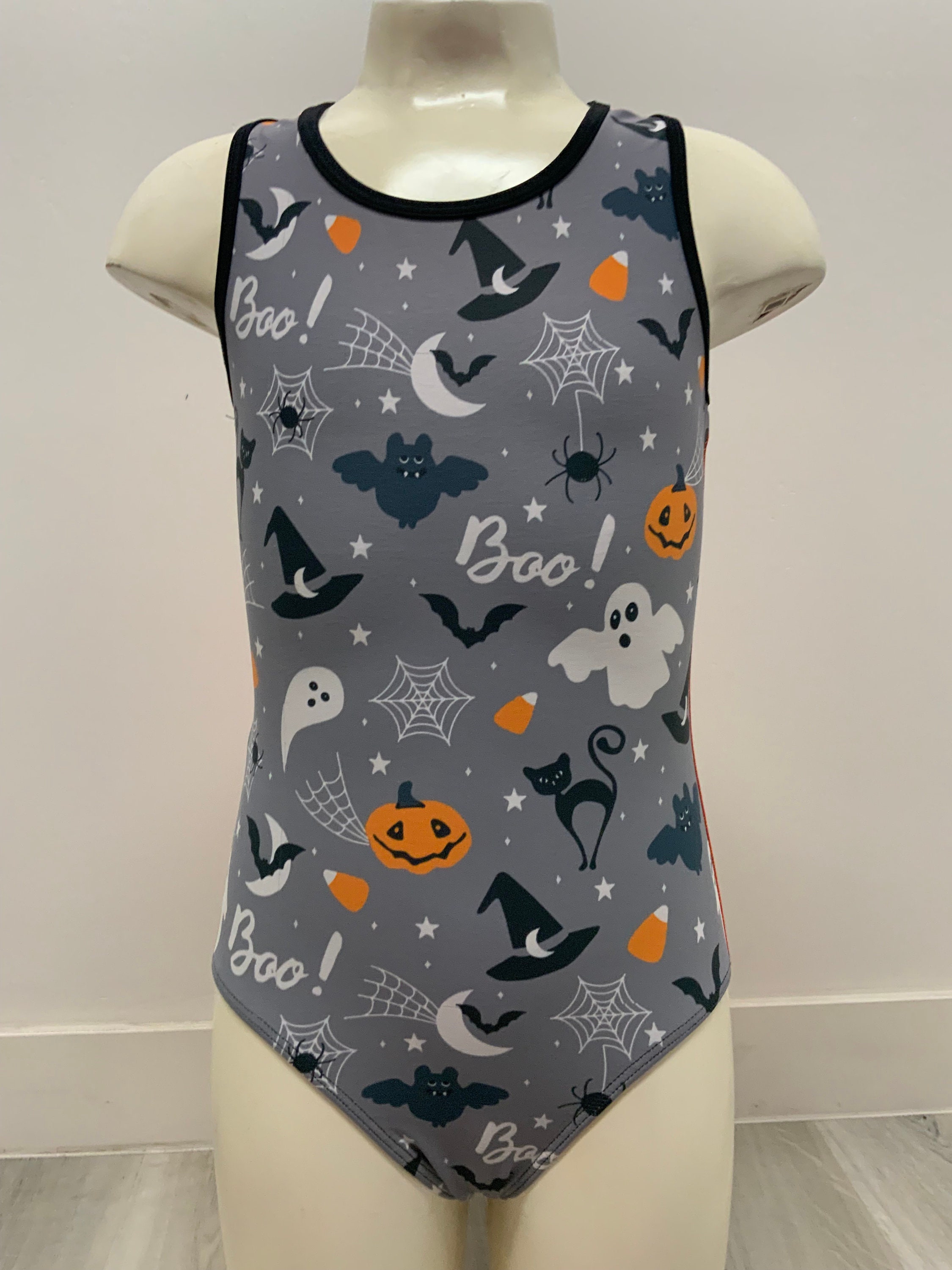 Collant Ginástica Destira Halloween - Esqueleto Com Strass