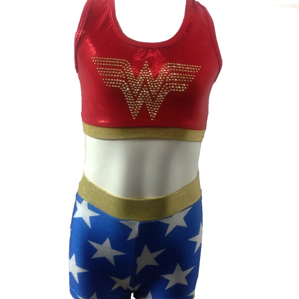 2 PIECE WONDER GIRL dance/gymnastics/cheer workout set