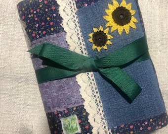 Handmade Farmhouse Junk Journal: Floral Fabric Cover, Gratitude Diary