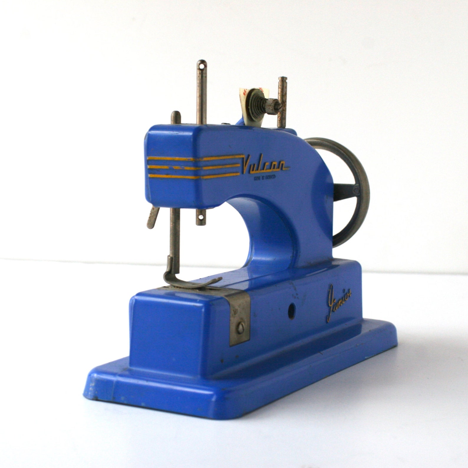 Vintage Bright Blue Vulcan Junior Toy Sewing Machine Etsy