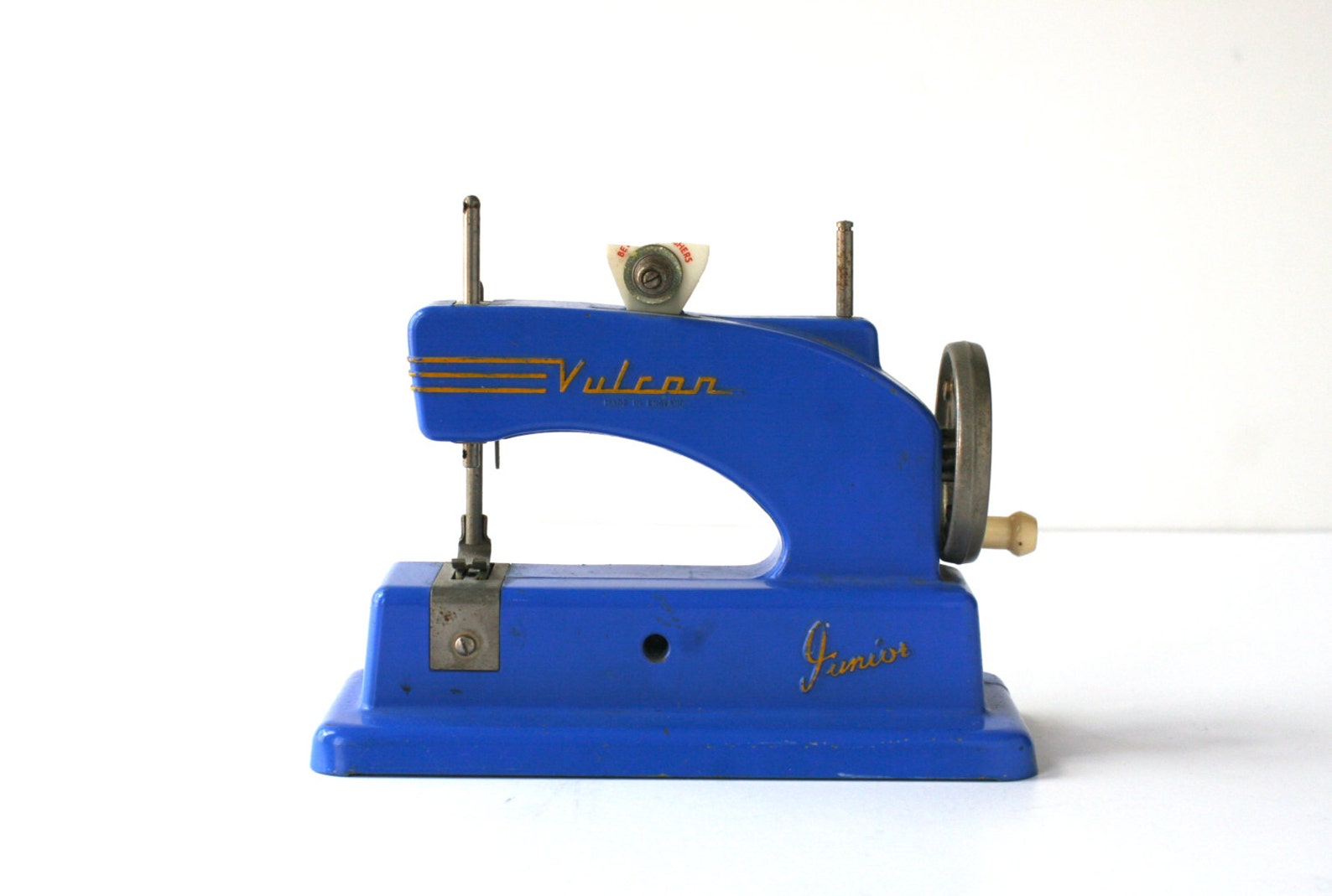 Vintage Bright Blue Vulcan Junior Toy Sewing Machine Etsy