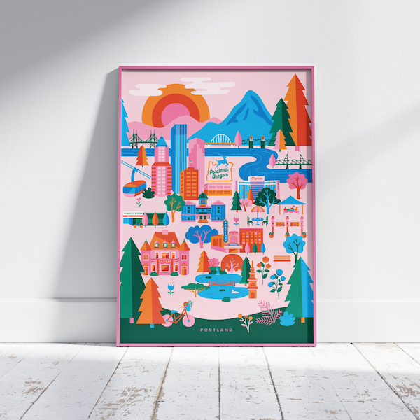 Impression d'art Portland Oregon 8 x 10 | Ponts d'horizon de Portland affiche de Zazzle.be Liste d'envies Vous avez des idées ? Impression de la ville de Portland | Impression physique