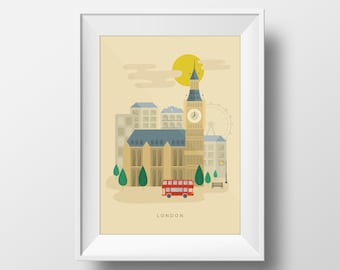 London England UK art print | Westminster Cathedral Big Ben | London England wall art | Downloadable File