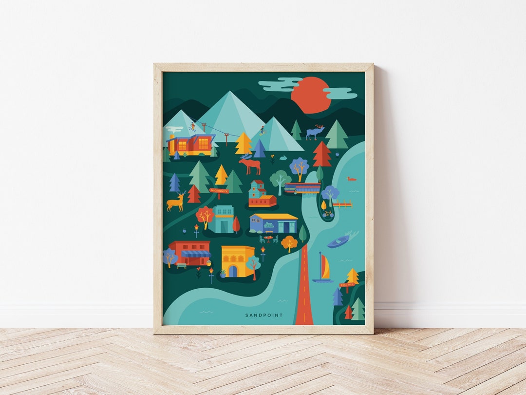 Sandpoint Idaho Print, Sandpoint Map, Northern Idaho Art Printable - Etsy