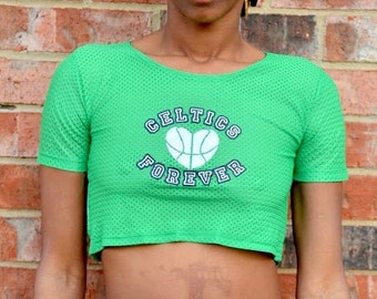 Women's Tommy Jeans Green/Black Boston Celtics B Relaxed Crop T-Shirt
