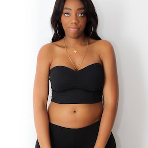 Black Crop Tube Top, Cropped Tube Top, Crop Tops For Women, Cropped Top, Sexy Crop Tops, Cropped Top Woman, Crop Top Teens, Black Tube Top image 1