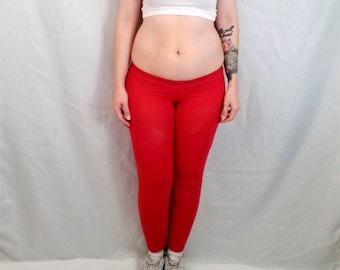 Red Leggings Leggings for Women Cotton 