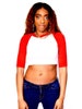 3/4 Sleeve White and Red Baseball Crop Top, Cropped Baseball Tee, Raglan Crop Top, Long Sleeve Crop Top, Crop Tops For Women, Crop Tee, 