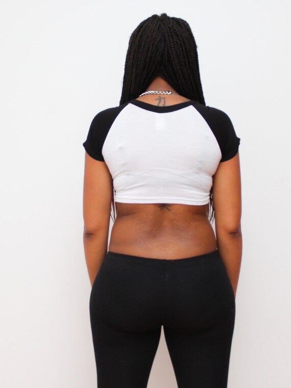 Steelers manga corta blanco negro crop top crop Etsy