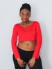 Red Long Sleeve Crop Top - Loose Crop Top - Boxy Crop Top - Crop Tops For Women - Cropped Top - Crop Tshirt - Crop Tee - Cropped Top Woman 