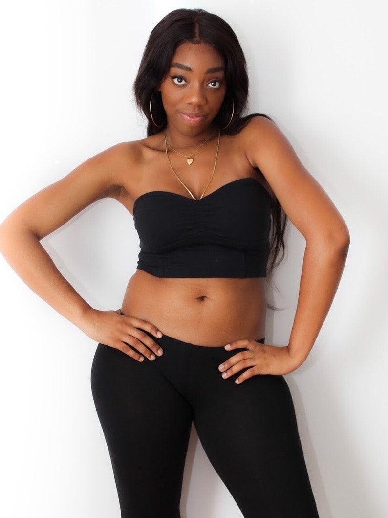 Black Crop Tube Top, Cropped Tube Top, Crop Tops For Women, Cropped Top, Sexy Crop Tops, Cropped Top Woman, Crop Top Teens, Black Tube Top image 3