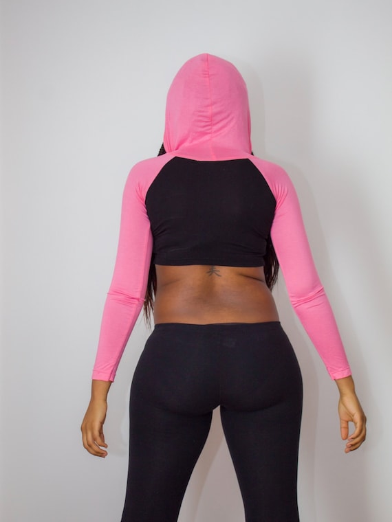 Crop Top Hoodie, Black Cropped Hoodie, Pink Cropped Hoodie, Crop Hoodie, Long  Sleeve Crop Top, Lyla's, Crop Tops for Women, Crop Sweatshirt 