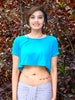 Turquoise Short Sleeve Loose Crop Top - Boxy Crop Top - Lyla's - Crop Tops For Women - Cropped Top - Belly Shirt - Belly Top - Crop Tee 