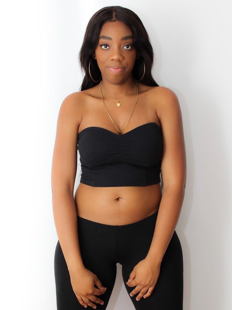 Black Crop Tube Top, Cropped Tube Top, Crop Tops For Women, Cropped Top, Sexy Crop Tops, Cropped Top Woman, Crop Top Teens, Black Tube Top image 1