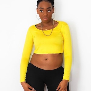 Yellow cheap crop blouse