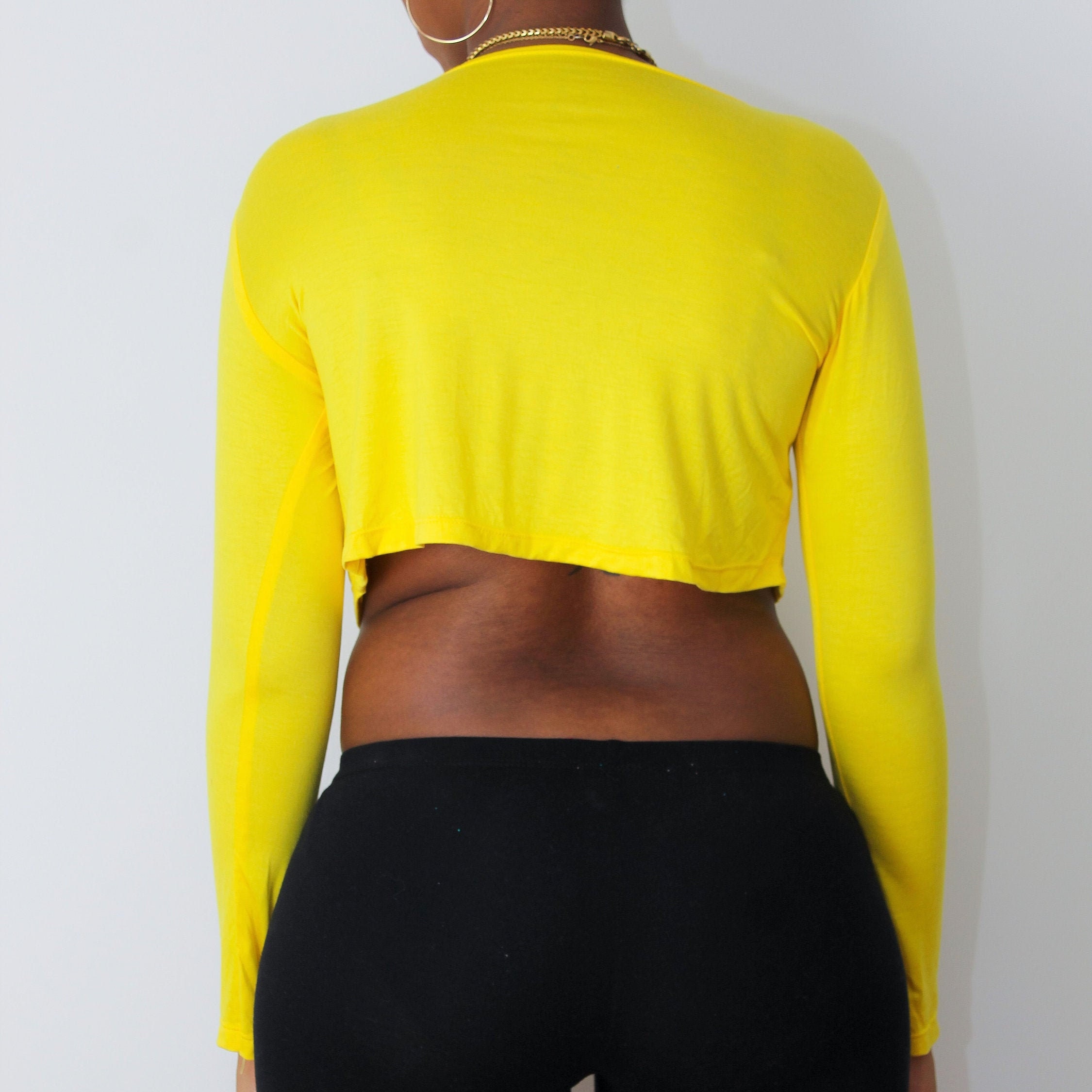 Grudge bladre ledsager Yellow Long Sleeve Crop Top Loose Crop Top Boxy Crop Top - Etsy