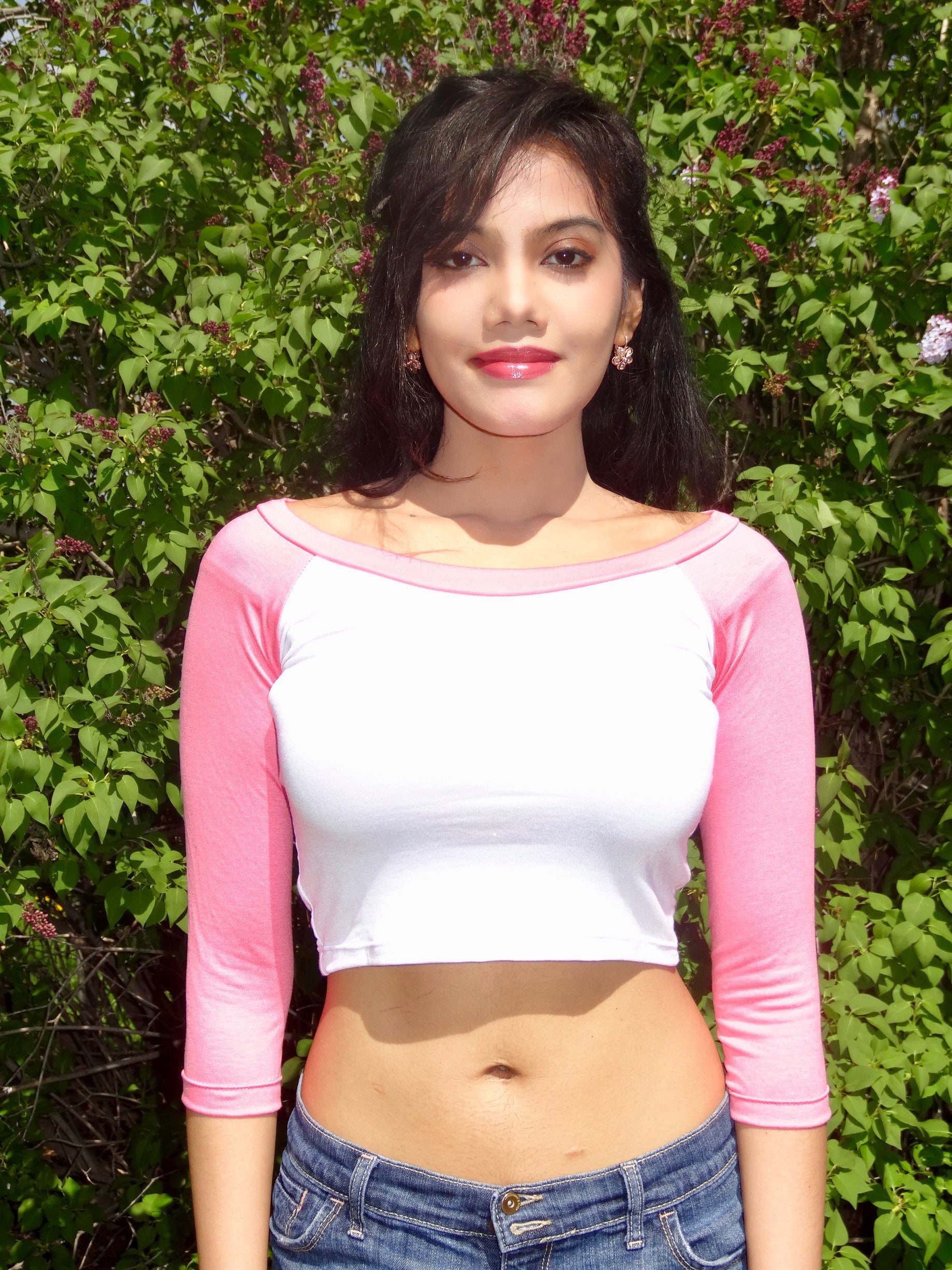 Pink Baseball Crop Top Cropped Baseball 