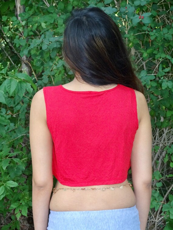 Red Crop Top, Cropped Tank Top, Loose Crop Top, Boxy Crop Top, Crop Tops  for Women, Cropped Top, Belly Top, Cropped Top Woman, Crop Tee 