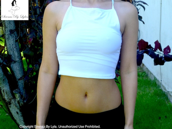 White Halter Crop Top, Crop Tops for Women, Cropped Top, Sexy Crop Tops,  Crop Tops Teens, Cropped Top Woman, Tank Top, Form Fitting 