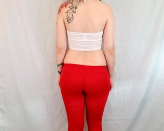 Ultra Low Rise Red Leggings Leggings for Women Cotton Super