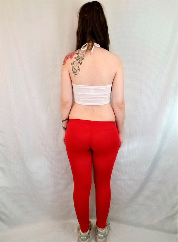 Ultra Low Rise Red Leggings Leggings for Women Cotton Super Low Rise Yoga  Workout Fitness Full Length Made in USA -  Canada