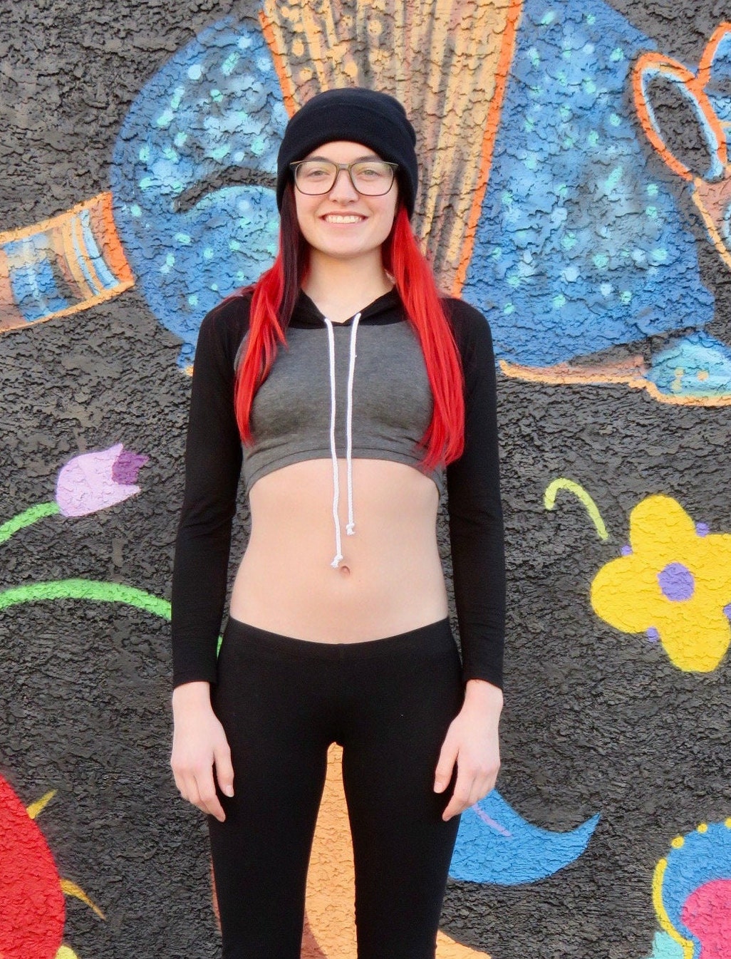 Crop Top Hoodie Gray Cropped Hoodie Black Cropped Hoodie Crop Hoodie Long Sleeve Crop Top Lyla s Crop Tops for Women Crop Sweatshirt Etsy