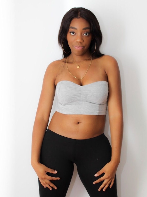 Gray Crop Tube Top, Cropped Tube Top, Crop Tops for Women, Cropped