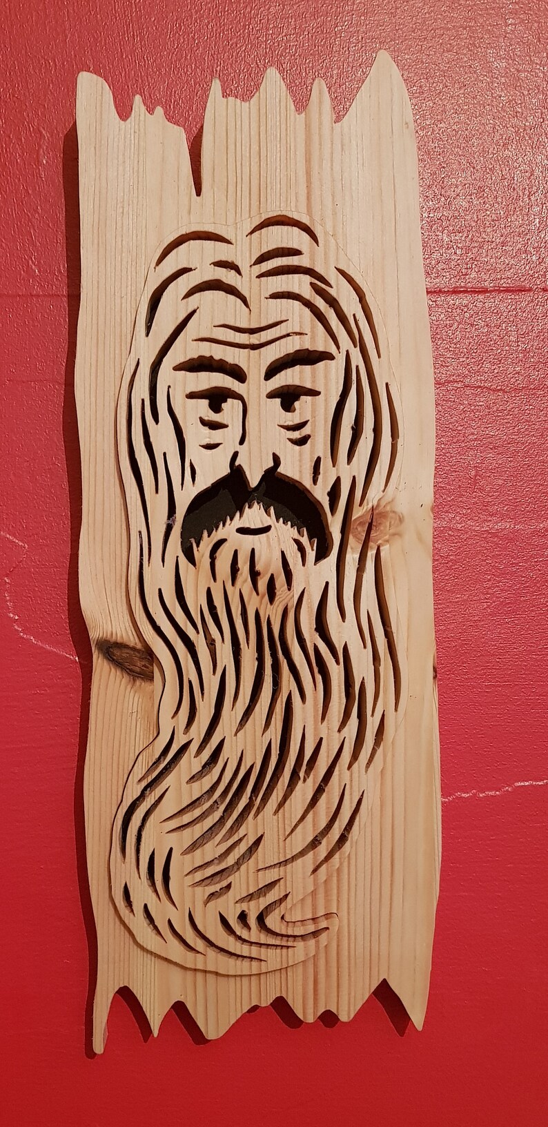 Wood Spirit Cut Hand Made Scroll Saw Wall Decor Art Unique Etsy