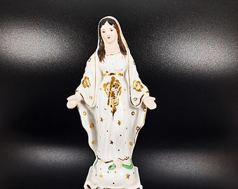 Virgin Mary Wedding Statue, French Porcelain De Paris, Circa 1870, Rare Example, Excellent Condition, 21.4 CM Tall