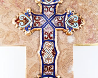 Antiek Limoges Emaille Bronzen Wijwaterlettertype, Marmeren Basis, Bouasse Jeune circa 1890 Schepen Duty Paid