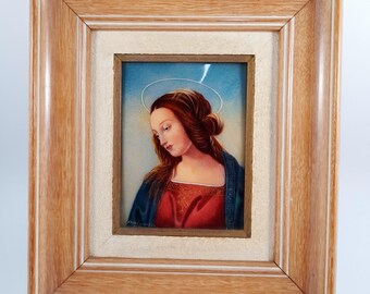 De Maagd Maria, emaille, van Camille Faure, Limoges, circa 1920.