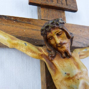 Antique Crucifix, Cold Painted Bronze, Probably Austrian, Early 19th Century, 27 x 19 Centimetres, Very Rare