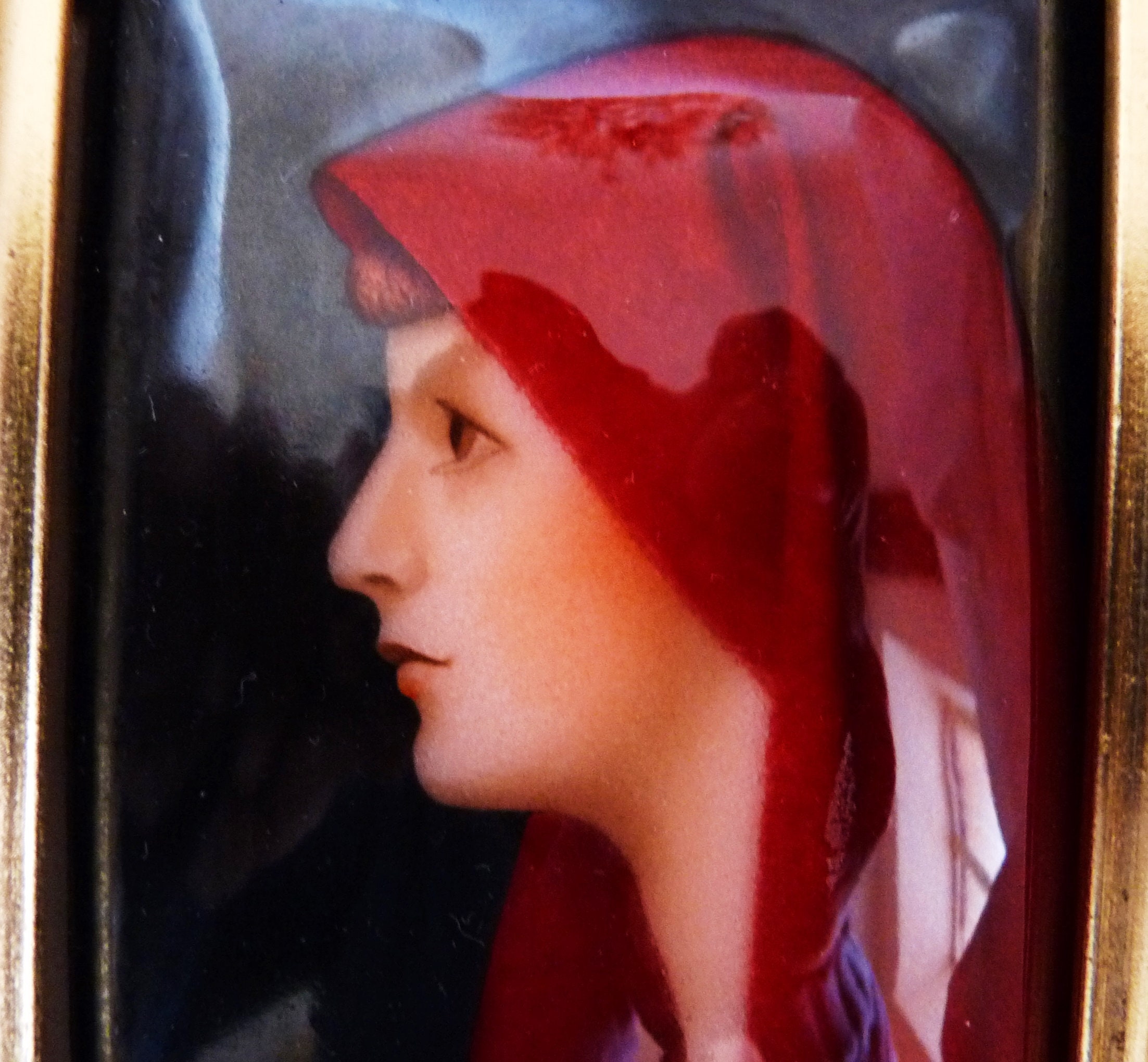 Saint Fabiola Émail, d'après Jeanne Jaques Henner, de René Barlaud Maître Émailleur France, Limoges 