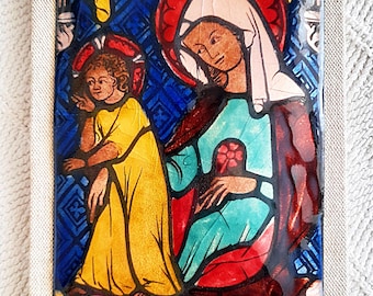 Enamel Of The Virgin Mary With Jesus by Marguerite Sornin, From Abbey at Ligugé, Detail From Stained Glass Windows At Königsfelden Monastery