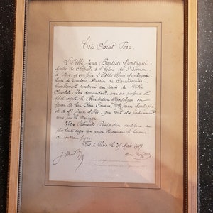 Apostolic Benediction Requested by Abbots Jean Baptiste and Henri Montagné of Pope Benedict XV With Vatican Seal and Signature 1917