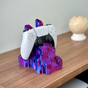 Crystal Game Controller Stand – 3D Printed Gaming Decor & Desk Display
