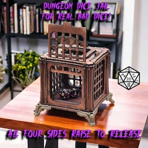 Würfelgefängnis - Holzgefängniszelle, handgemachter Würfelhalter, Würfel-Dungeon-Gaming-Geschenk