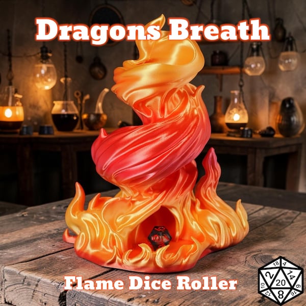 Drachenatem DND Würfelturm, 3D Gedrucktes Flammen RPG Zubehör